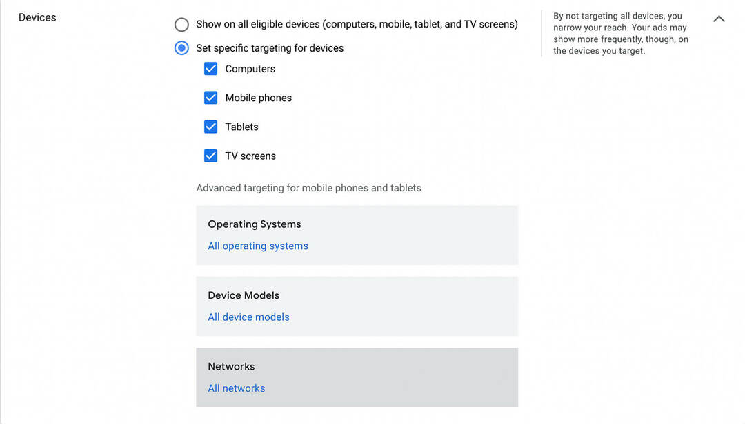 kuidas-sihtida-youtube-reklaame-seadmete järgi-advanced-targeting-options-step-10