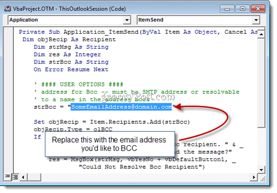 Automaatne BCC koos Outlook 2010-ga