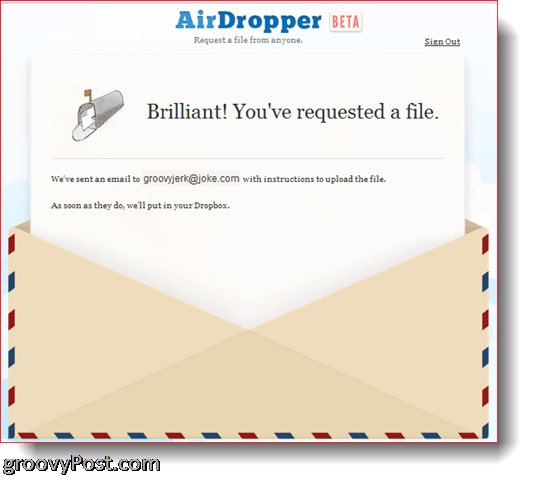 AirDropper Dropbox - fail on saadetud