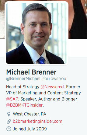 twitteri profiili bio Michael Brenner