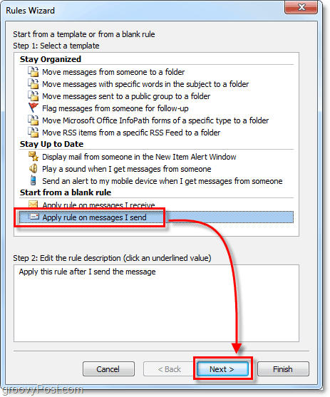 rakenda reeglit sõnumitele, mida ma saadan rakenduses Outlook 2010