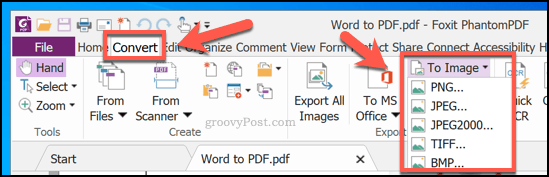 PDF-faili teisendamine pildiks PhantomPDF-i abil