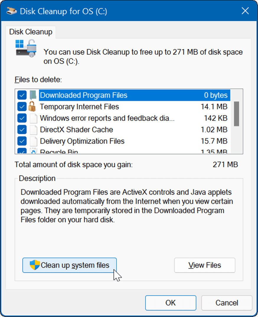 ketta puhastamine kustutage ajutised failid Windows 11-st
