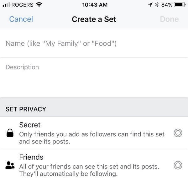 Näib, et Facebook võimaldab kasutajatel valida isiklikuks ajajooneks postituste, linkide, videote ja muu jaoks kohandatud sihtkoha. 