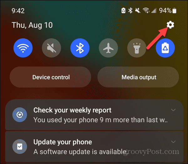 Peatage Androidi märguanded 