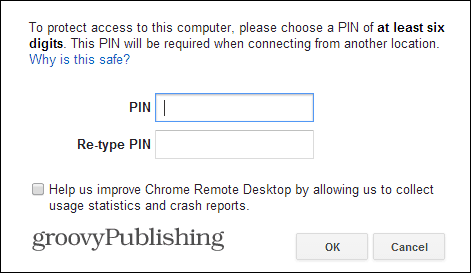 Chrome Remote Desktop PC PIN
