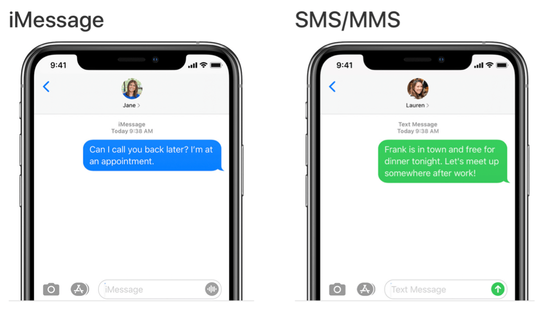 Sõnumid macOS Big Sur iMessage vs SMS-is