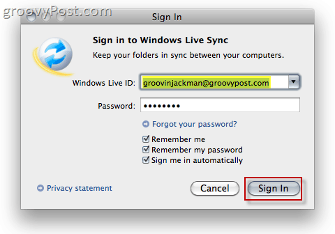 Windows Live Sync Beta OS X-is