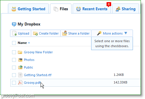 Dropboxi ekraanipilt - hallake oma dropboxi kontot võrgus
