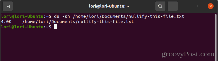 Käsu du kasutamine faili suuruse kontrollimiseks Linuxis