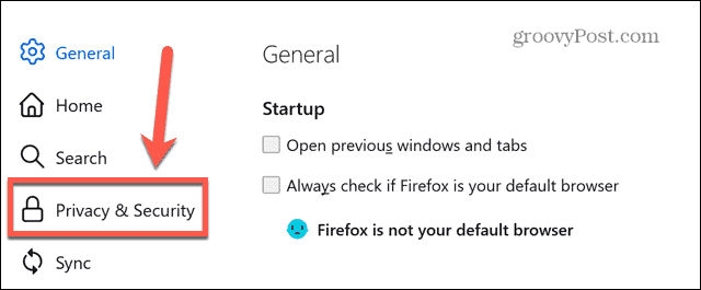 firefoxi privaatsusseaded