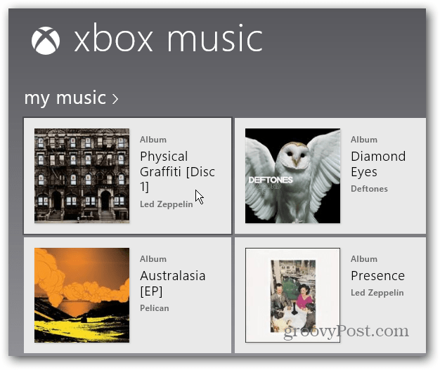 Valige album Xbox Music