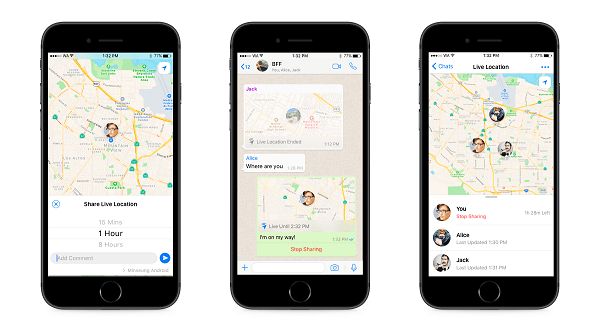 WhatsApp pakub nüüd pere ja sõprade jaoks reaalajas asukoha jagamist. 