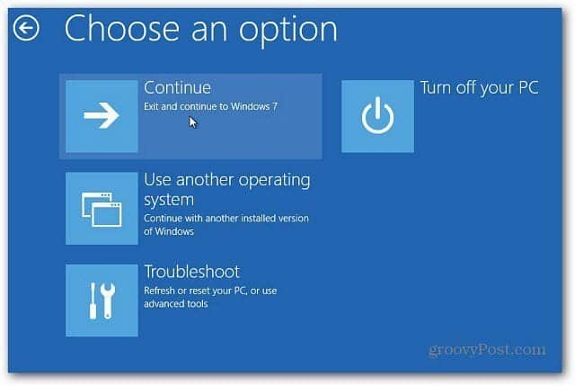 Windows 8 muutmine Kasutage vana alglaadimishaldurit