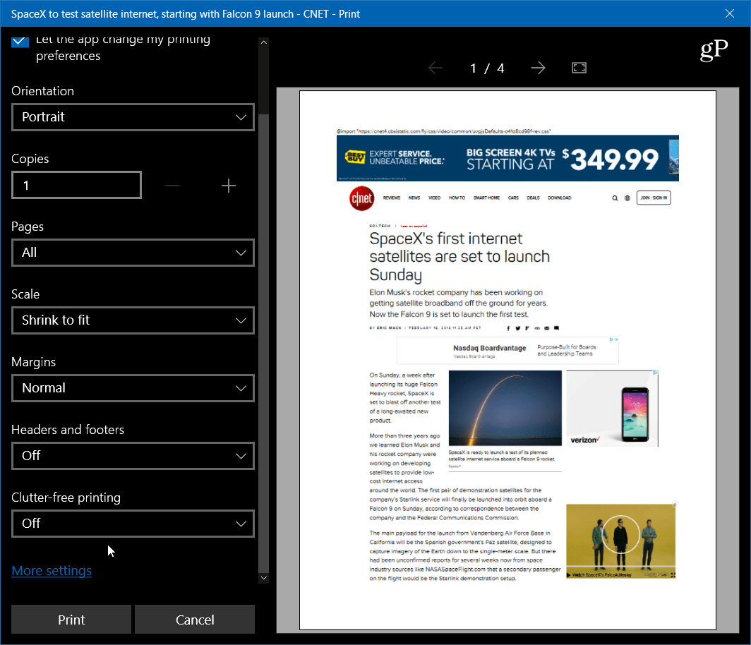 Printige veebisaitide artiklid puhtaks ja segaduseta Microsoft Edge abil