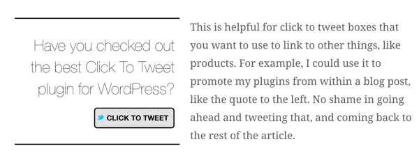 Parema klõpsamise abil WordPressi pistikprogramm võimaldab teil oma blogipostitustele lisada klõpsamiseks säutsumiseks mõeldud kaste.