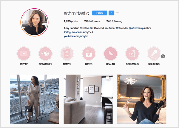 Amy Landino Instagrami profiil kasutab käepidet schmittastic. Tema Instagrami profiil näitab AmyTV, Picmonkey, Travel, Dates, Health, Columbus ja Speaking kategooriaid. Fotodel on Amy pildid.