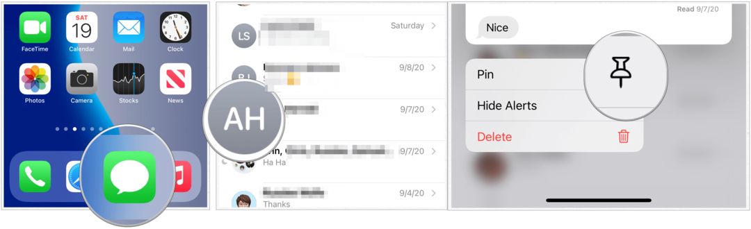 iOS-i 14-kontaktilised sõnumid
