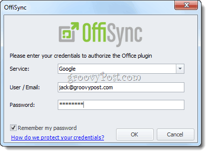 OffiSync: sünkroonige Google Docs Office 2010-ga
