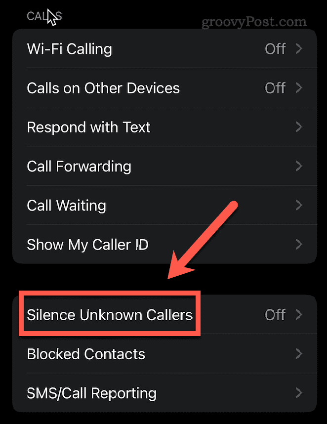 vaigista tundmatud helistajad iphone