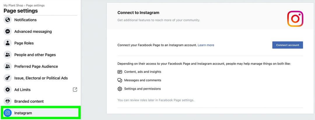 kuidas-facebooki-äri-lehe optimeerimise-link-instagram-konto-samm-15