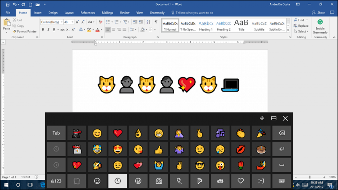lubada emotikonid Windows 10 klaviatuuri microsoft word