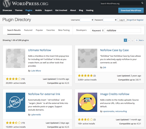 nofollow pluginad WordPressile
