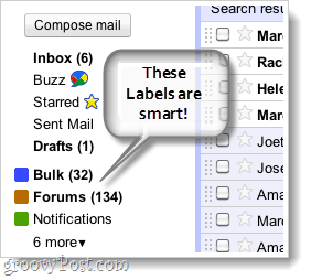 nutikad sildid gmaili ekraanipilt