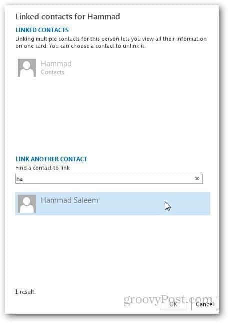 Mitme kontakti liitmine Outlook 2013-s