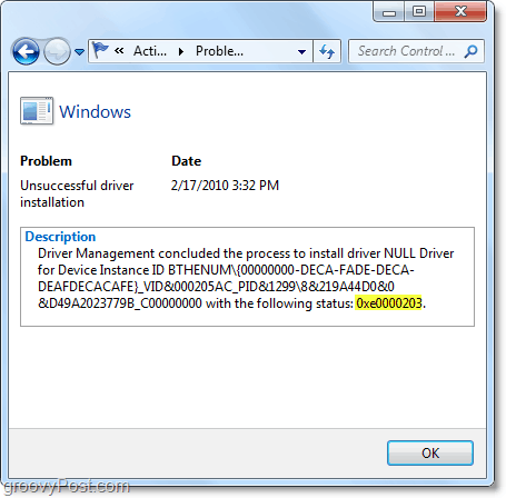 vaadata tehnilist teavet, sealhulgas Windows 7 veakoode