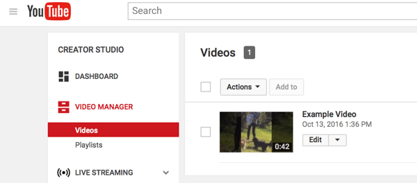 Videohalduri leiate YouTube'i loojast Studio.