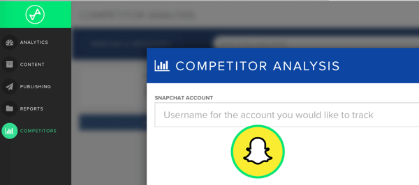Lisage Snaplyticsis jälgitava konkurendi Snapchati kasutajanimi.