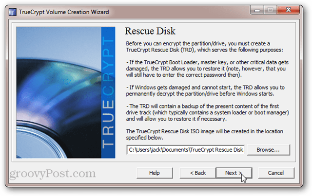 TrueCrypt Rescue Disk ISO: taasteketas või taaste-USB