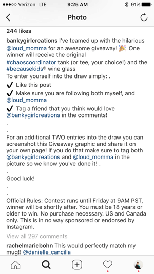 Veenduge, et teie Instagrami konkursi reeglites oleks sõnaselgelt öeldud, et Instagram ei sponsoreeri ega toeta teie võistlust.