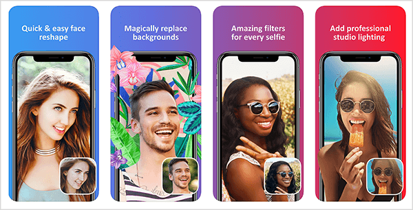 Facetune 2 on lihtne viis oma selfide muutmiseks. ITunes App Store'i eelvaade näitab, kuidas rakendus kohandab nägu, asendab tausta, filtreerib värvi ja lahendab valgustusprobleeme.