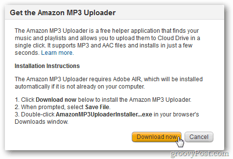 Installige Amazon MP3 üleslaadija