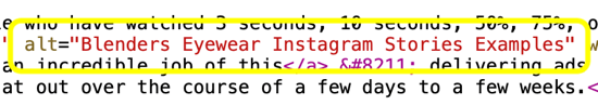 Kuidas lisada Instagrami postitustele altteksti, näide alttekstist HTML-koodis