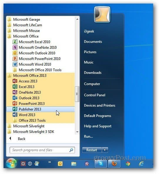 mõlemad versioonid Office Käivitage Windows 7