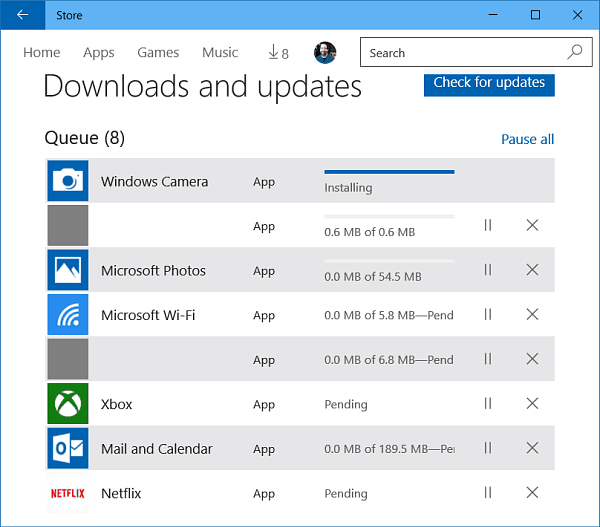 Windows 10 rakenduse värskendused