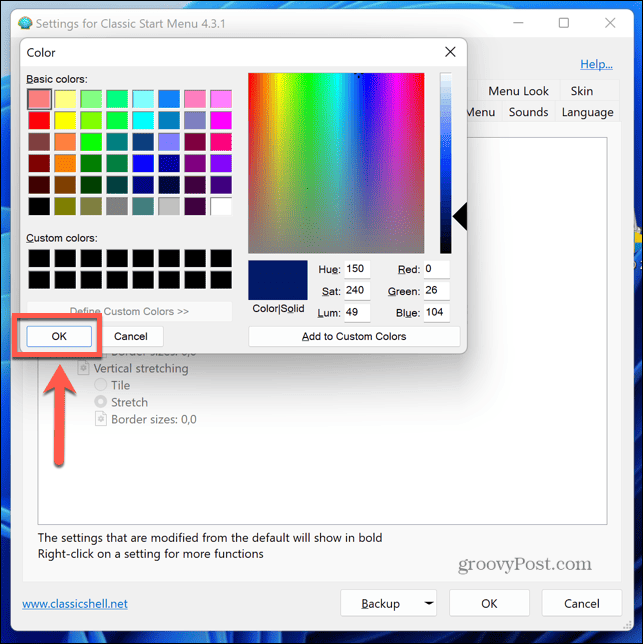 Windows 11 klassikaline kesta värvivalija