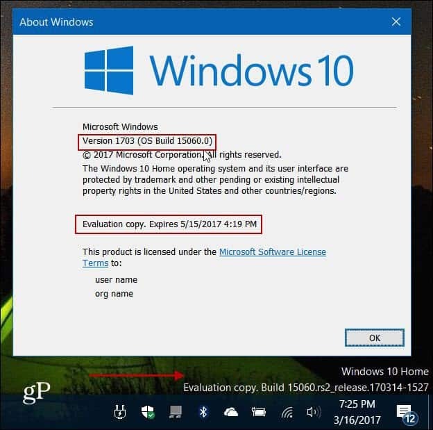 Windows 10 loojad värskendavad arvutit Insider Build 15060, mis on saadaval PC jaoks