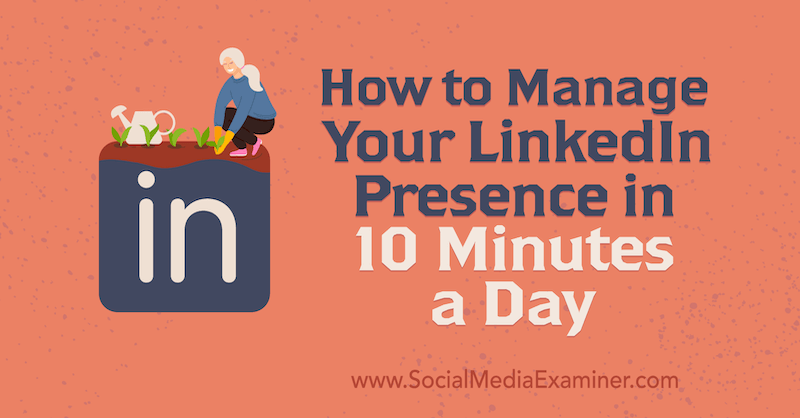 Kuidas hallata oma LinkedIni kohalolekut 10 minutiga päevas, autor Luan Wise sotsiaalmeedia eksamineerijal.