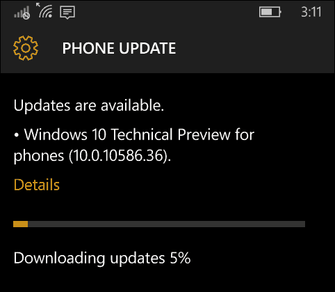 Windows 10 Mobile Insider Build 10586.36 on nüüd saadaval