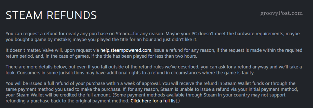 Kuidas Steami mängu eest raha tagasi maksta