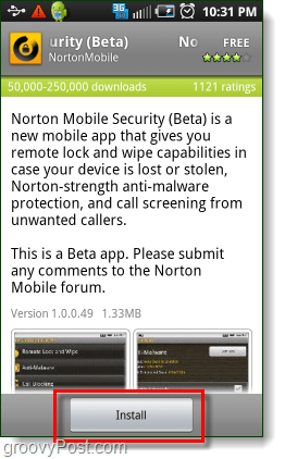 Installige androidi Norton Security