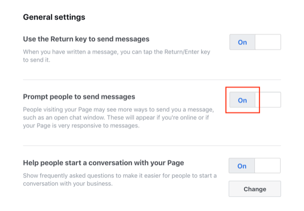 Facebook Messengeri funktsioon Sõnumite saatmine.