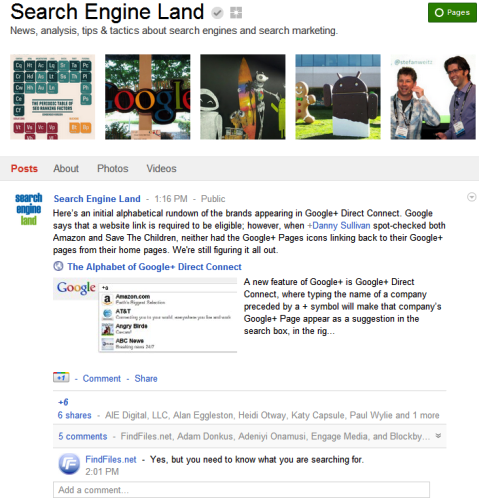 Google+ lehed - otsingumootori maa