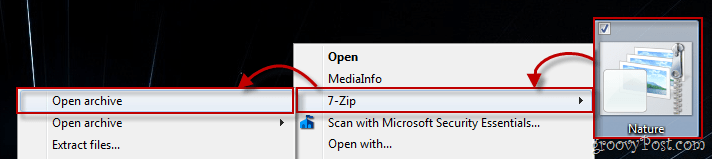 Windows 7 kontekstimenüü 7-tõmblukuga