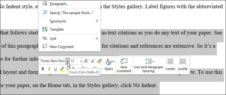 kasutage Microsoft Wordis mla vormingut