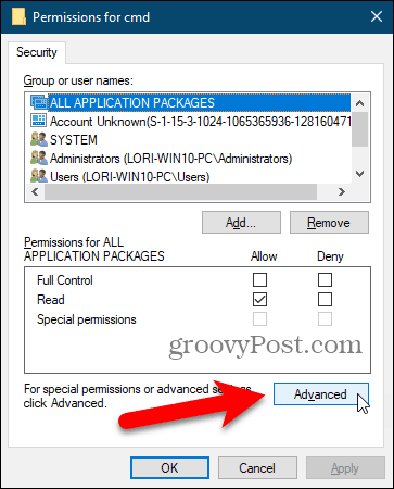 Klõpsake Windowsi registri dialoogiboksis Load nuppu Täpsemalt